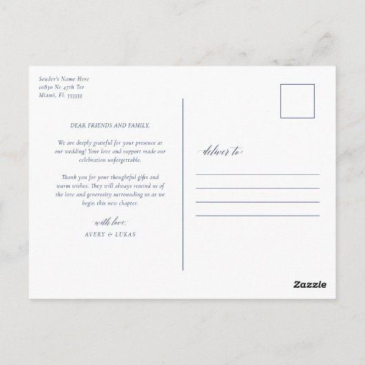 Elegant Calligraphy Photo Weddenschap Bedankt Briefkaart