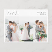 Elegant Calligraphy Photo Weddenschap Bedankt Briefkaart (Voorkant)