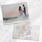Elegant Calligraphy Photo Weddenschap Bedankt Briefkaart
