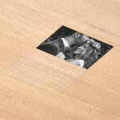 Elegant Calligraphy Photo Wedding Acryl Uitnodigingen (Laagn)