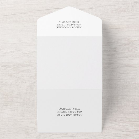 Elegant Calligraphy Photo Wedding All In One Uitnodiging (Buitenkant)