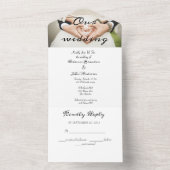 Elegant Calligraphy Photo Wedding All In One Uitnodiging (Binnen)