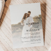 Elegant Calligraphy Photo Wedding Kaart