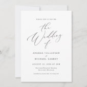 Elegant  Calligraphy Photo Wedding Kaart (Voorkant)