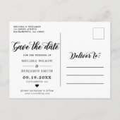 Elegant Calligraphy Photo Wedding Save the Date Aankondigingskaart (Achterkant)