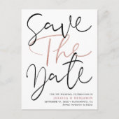 Elegant Calligraphy Photo Wedding Save the Date Aankondigingskaart (Voorkant)