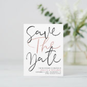 Elegant Calligraphy Photo Wedding Save the Date Aankondigingskaart (Staand voorkant)