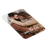 Elegant Calligraphy Photo Wedding Save the Date Magneet (Rechterzijde)