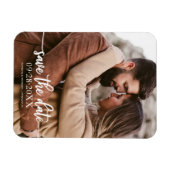 Elegant Calligraphy Photo Wedding Save the Date Magneet (Horizontaal)