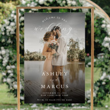 Elegant Calligraphy Photo Wedding Welcome