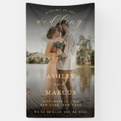 Elegant Calligraphy Photo Wedding Welcome Spandoek (Verticaal)