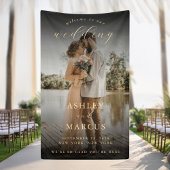 Elegant Calligraphy Photo Wedding Welcome Spandoek