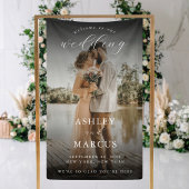 Elegant Calligraphy Photo Wedding Welcome Spandoek