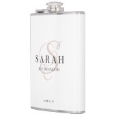 Elegant Calligraphy Pink Monogram Bridesmaid Gift Heupfles (Links)