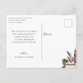 Elegant Calligraphy Plum Wedding Photo Hartelijk d Briefkaart (Achterkant)