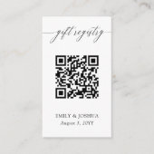 Elegant Calligraphy QR Code Cadeau Registry Informatiekaartje (Voorkant)