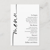 Elegant Calligraphy QR Code Wedding Menu Kaart (Voorkant)