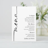 Elegant Calligraphy QR Code Wedding Menu Kaart (Staand voorkant)