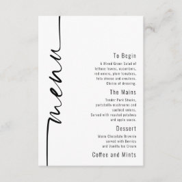 Elegant Calligraphy QR Code Wedding Menu Kaart