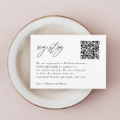 Elegant Calligraphy QR Code Wedding Registry Informatiekaartje