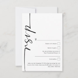Elegant Calligraphy QR Code Wedding RSVP Notitiekaartje