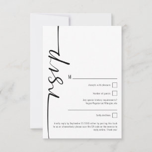 Elegant Calligraphy QR Code Wedding RSVP Notitiekaartje