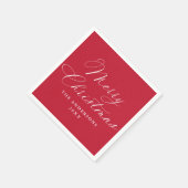 Elegant Calligraphy Red Merry Christmas Servet (Hoek)