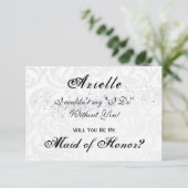 Elegant Calligraphy Regency Style Maid of Honor Kaart (Staand voorkant)