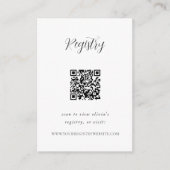 Elegant Calligraphy Registry QR Code Informatiekaartje (Voorkant)
