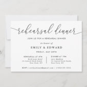 Elegant Calligraphy Rehearsal Dinner Kaart (Voorkant)