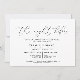 Elegant Calligraphy Rehearsal Dinner Kaart