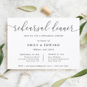 Elegant Calligraphy Rehearsal Dinner Kaart