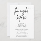 Elegant Calligraphy Rehearsal Dinner Night Before Kaart (Voorkant)