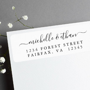 Elegant Calligraphy Return Address Etiket