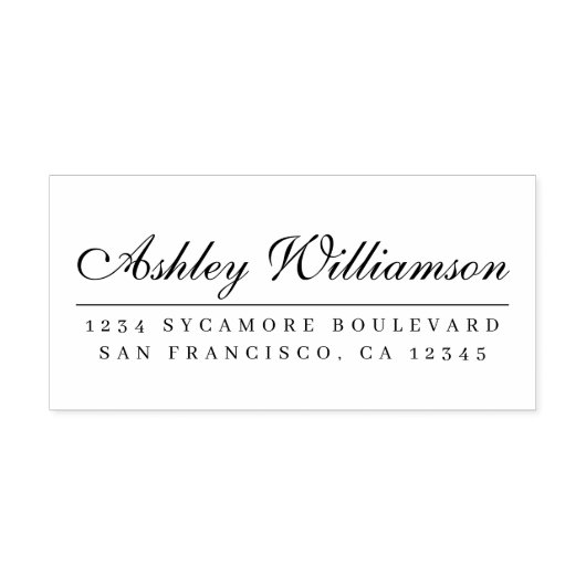 Elegant Calligraphy Return Address Zelfinktende Stempel (Design)