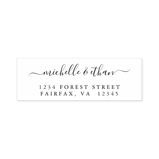 Elegant Calligraphy Return Address Zelfinktende Stempel (Design)