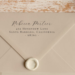 Elegant Calligraphy Return Address Zelfinktende Stempel