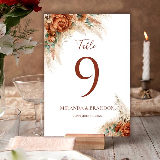 Elegant Calligraphy Romantic Floral Boho Wedding Kaart