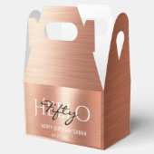 Elegant Calligraphy Roos Gold Hallo 50-jarige dag Bedankdoosjes (Geopend)