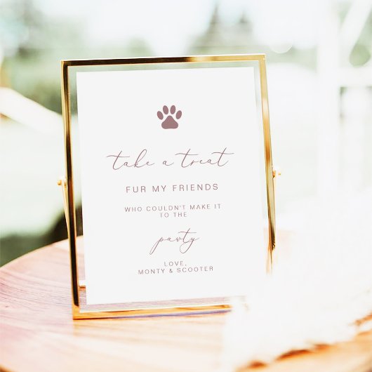 Elegant Calligraphy Roos Gold Pet Pawty Favor Poster