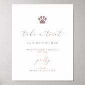 Elegant Calligraphy Roos Gold Pet Pawty Favor Poster (Voorkant)