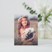 Elegant Calligraphy Roos Gold Photo Afstuderen Briefkaart (Staand voorkant)