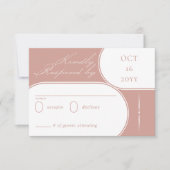 Elegant Calligraphy Roos Gold Wedding RSVP Kaartje (Voorkant)