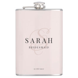 Elegant Calligraphy Roos Monogram Bridesmaid Gift Heupfles