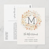 Elegant Calligraphy Rozen New Address Moving Briefkaart (Voorkant / Achterkant)