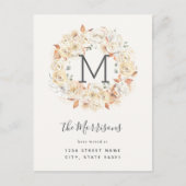 Elegant Calligraphy Rozen New Address Moving Briefkaart (Voorkant)