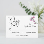 Elegant Calligraphy RSVP Waterverf Wilde bloem (Staand voorkant)