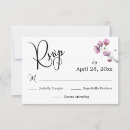 Elegant Calligraphy RSVP Waterverf Wilde bloem Kaartje