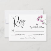 Elegant Calligraphy RSVP Waterverf Wilde bloem Kaartje (Voorkant)