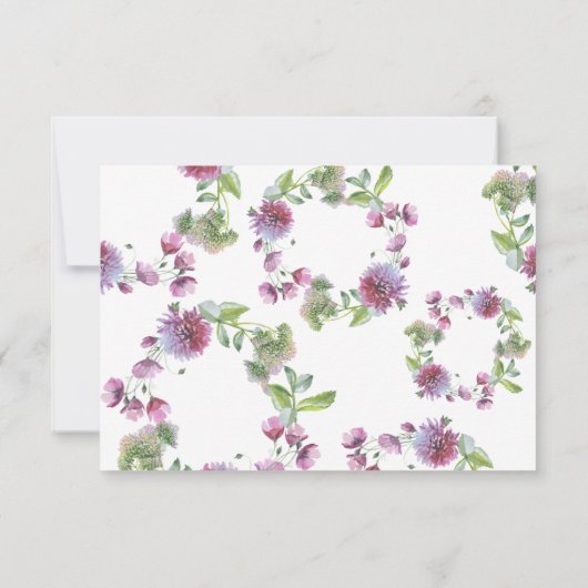 Elegant Calligraphy RSVP Waterverf Wilde bloem Kaartje (Achterkant)